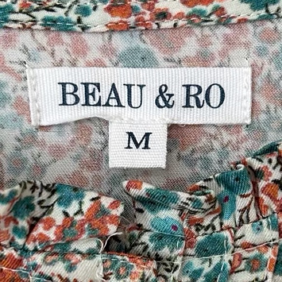 Beau & Ro Annika Floral Midi Dress Prairie Cottagecore Pastel Spring Summer - Picture 8 of 10
